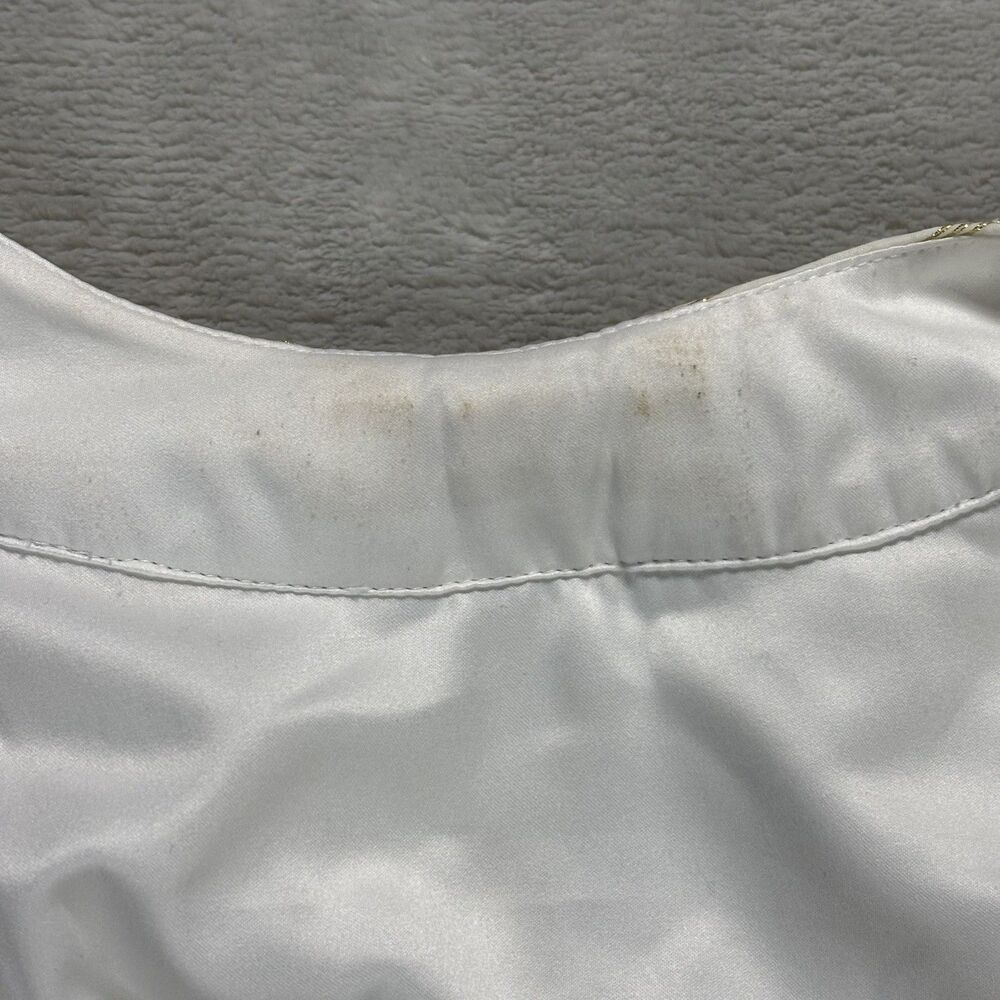 Lilly Pulitzer Henley Dress Womens 0 Cream Gold Metallic Stripe Organza Preppy - Picture 7 of 13